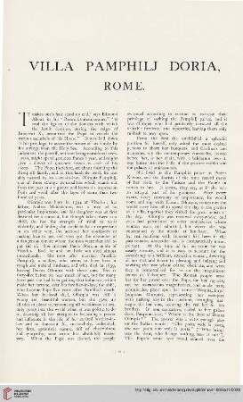 Villa Pamphilj Doria, Rome [Text und Tafeln]