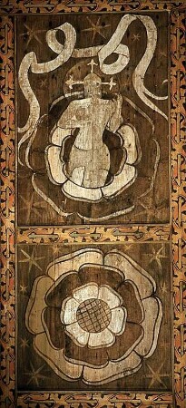 Kassettendecke mit Heiligendarstellungen