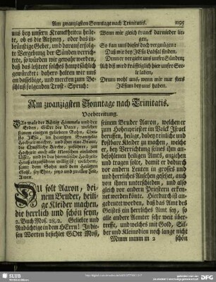 Am zwanzigsten Sonntage nach Trinitatis