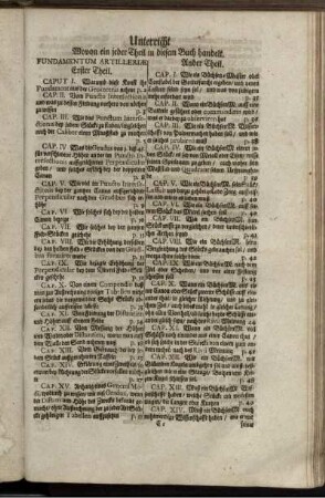 Unterricht Wovon ein jeder Theil in diesem Buch handelt ( Erster Theil - Sechster Theil)