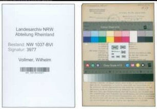 Entnazifizierung Wilhelm Vollmer , geb. 27.04.1897 (Lehrer)
