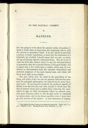 On the Natural Variety of Mankind
