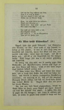 15. Was heißt Schmollen?