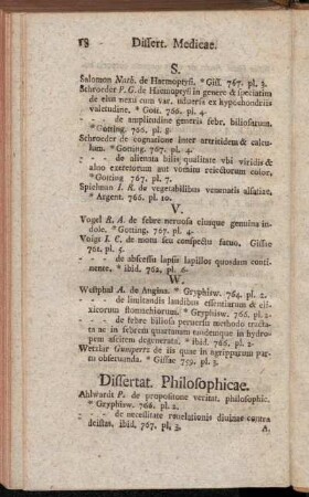 Dissertat Philosophicae.