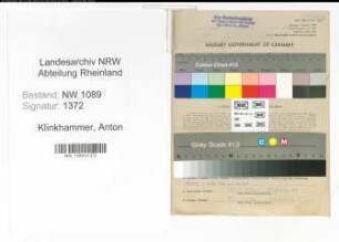 Entnazifizierung Anton Klinkhammer , geb. 12.11.1921 ()