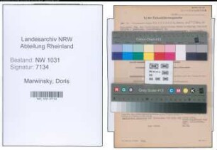 Entnazifizierung Doris Marwinsky , geb. 08.11.1906 ()