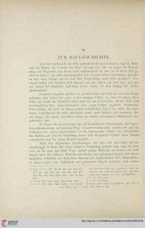 III. Zur Baugeschichte