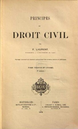 Principes de droit civil, 31