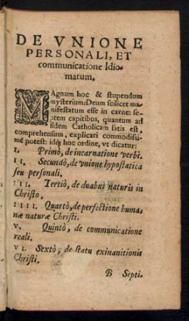 De Unione Personali, Et communicatione Idiomatum.