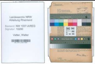 Entnazifizierung Walter Vetter , geb. 00.00.0000 (Verw.Angestellter)