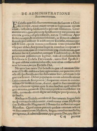 De Administratione Sacramentorum.