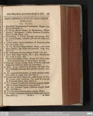 [XLVIII.] Libri Miscellanei Et Hactenus Omissi.