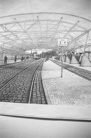 Architektenwettbewerb zum Bau einer großräumigen Überdachung für den Albtalbahnhof in Karlsruhe