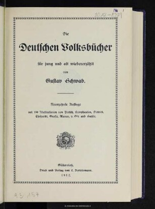 Die deutschen Volksbücher : für jung und alt wiedererzählt