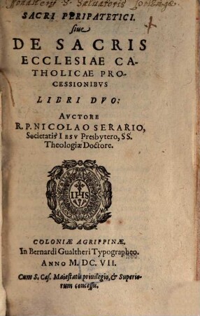 Sacri peripatetici, sive de sacris ecclesiae catholicae processionibus libri duo