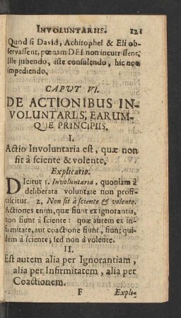 Caput VI. De Actionibus Involuntariis, Earumque Principiis.