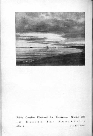 Jakob Gensler: Elbstrand bei Blankenese (Studie) 1842. Im Besitz der Kunsthalle. Abb. 6