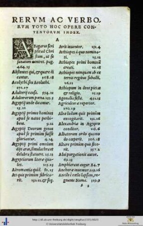Rerum ac verborum toto hoc opere contentorum index.