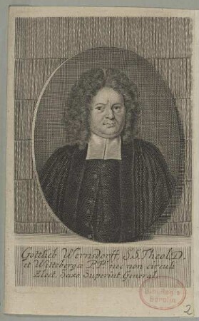Bildnis des Gottlieb Wernsdorff