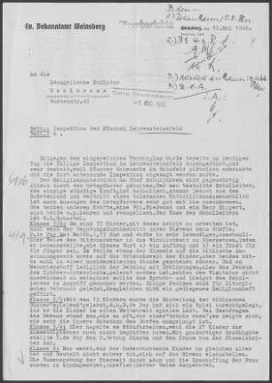 Lehrensteinsfeld: Inspektionsbericht 1966