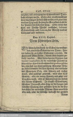 Das XVIII. Capitel. Vom schwartzen Urin