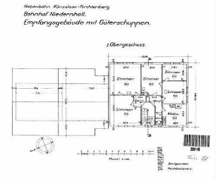 Niedernhall: EG mit Güterschuppen Empfangsgeb.