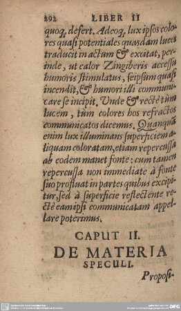 Caput II. De Materia Speculi.