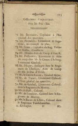 Officiers Imperiaux dans les Païs-Bas. - Des Officiers Danois.
