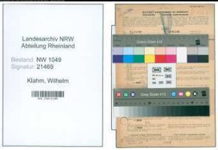 Entnazifizierung Wilhelm Klahm , geb. 01.11.1913 (Malermeister)