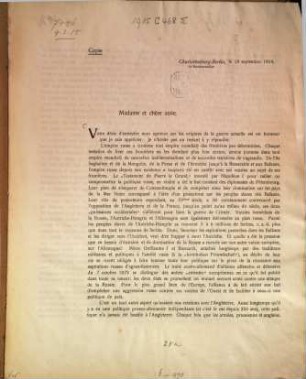 [Lettre] (sur les origines de la guerre actuelle)