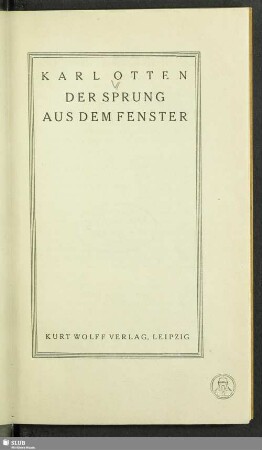 Der Sprung aus dem Fenster : [Erzählungen]