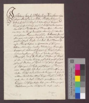 Johann Baptist von Eptingen, Komtur zu Beuggen, reversiert gegenüber Kaiserin Maria Theresia wegen der Jurisdiktion zu Beuggen, Karsau, Riedmatt etc.