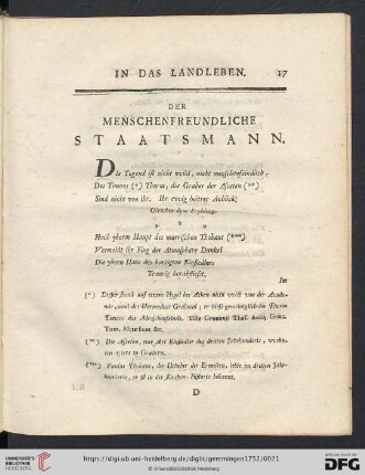 Der menschenfreundliche Staatsmann