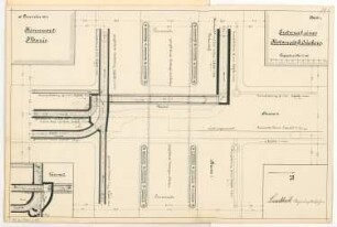 Notauslassdüker Monatskonkurrenz Dezember 1911: Lageplan (mit Variante) 1:100; Maßstabsleiste