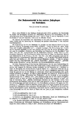 Der Rechenunterricht in den unteren Jahrgängen der Volksschule