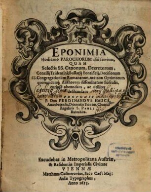 Epinomia hodierno parochorum usui serviens