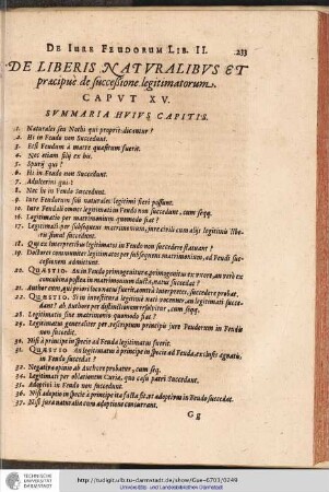 DE LIBERIS NATURALIBUS ET pracipue de succeßione legitimatorum. CAPUT XV.