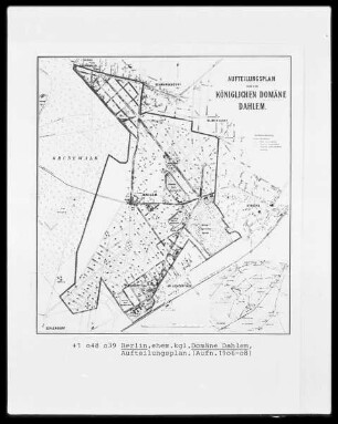 Aufteilungsplan der ehemaligen königlichen Domäne Dahlem