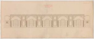 Thiersch, Friedrich von; Frankfurt / Main (Hessen); Festhalle - Bankettsaal Fensterwand (Längsschnitt)