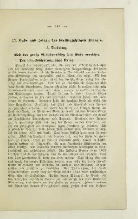 IV. Ende und Folgen des dreißigjährigen Krieges