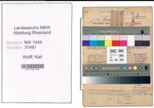 Entnazifizierung Karl Wolff , geb. 11.01.1887 (Betriebswart)