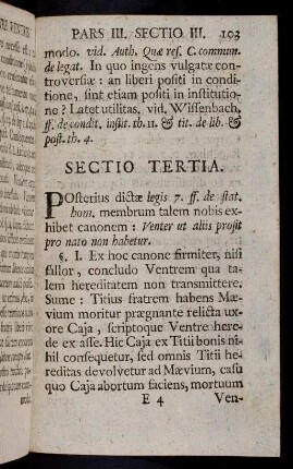 103-110, Sectio Tertia