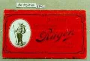 Papierbanderole für Schokoladentafel "Brillant Schokolade Rüger MARKE COLUMBIA" (Abbildung des Firmenmaskottchens Hansi)