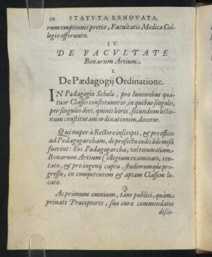 1. De Paedagogii Ordinatione.