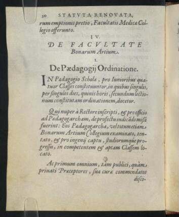 1. De Paedagogii Ordinatione.