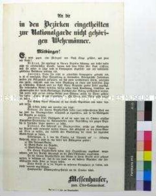 Maueranschlag des Ober-Kommandanten Messenhauser