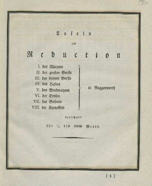 Tafeln zur Reduction ...