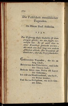 Die Falschheit menschlicher Tugenden.