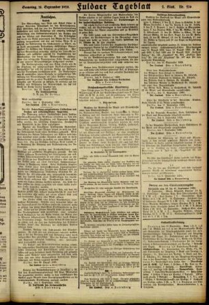 Zweite Ausgabe vom Samstag, den 18. September 1920.