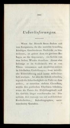 Ueberlieferungen.